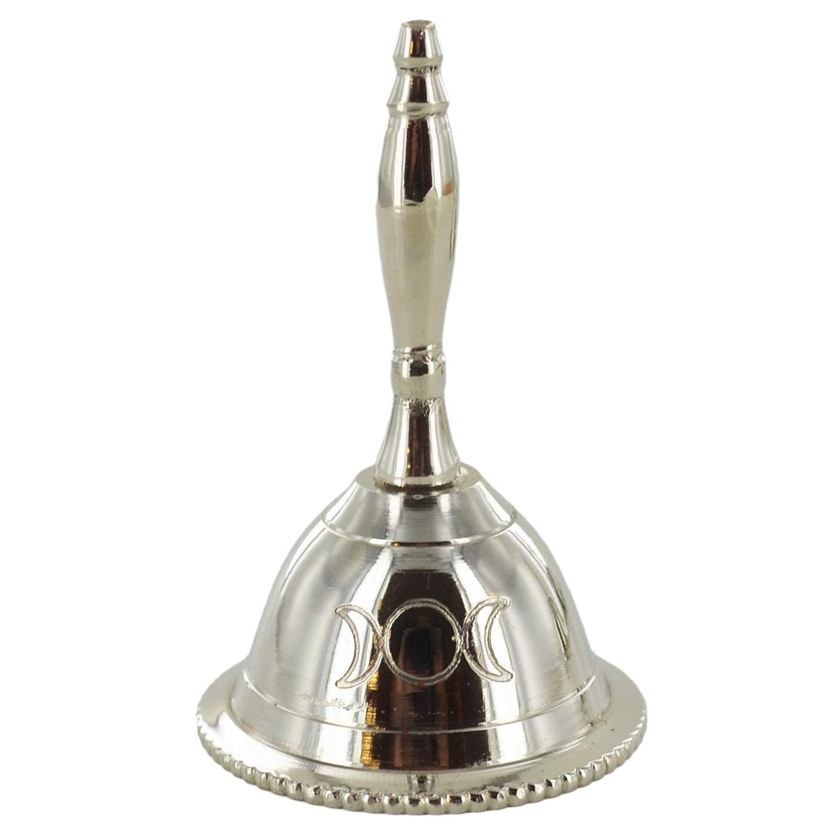 Three Silver Nickel Bells With Pentagram Triquetra & Triple Moon Symbols