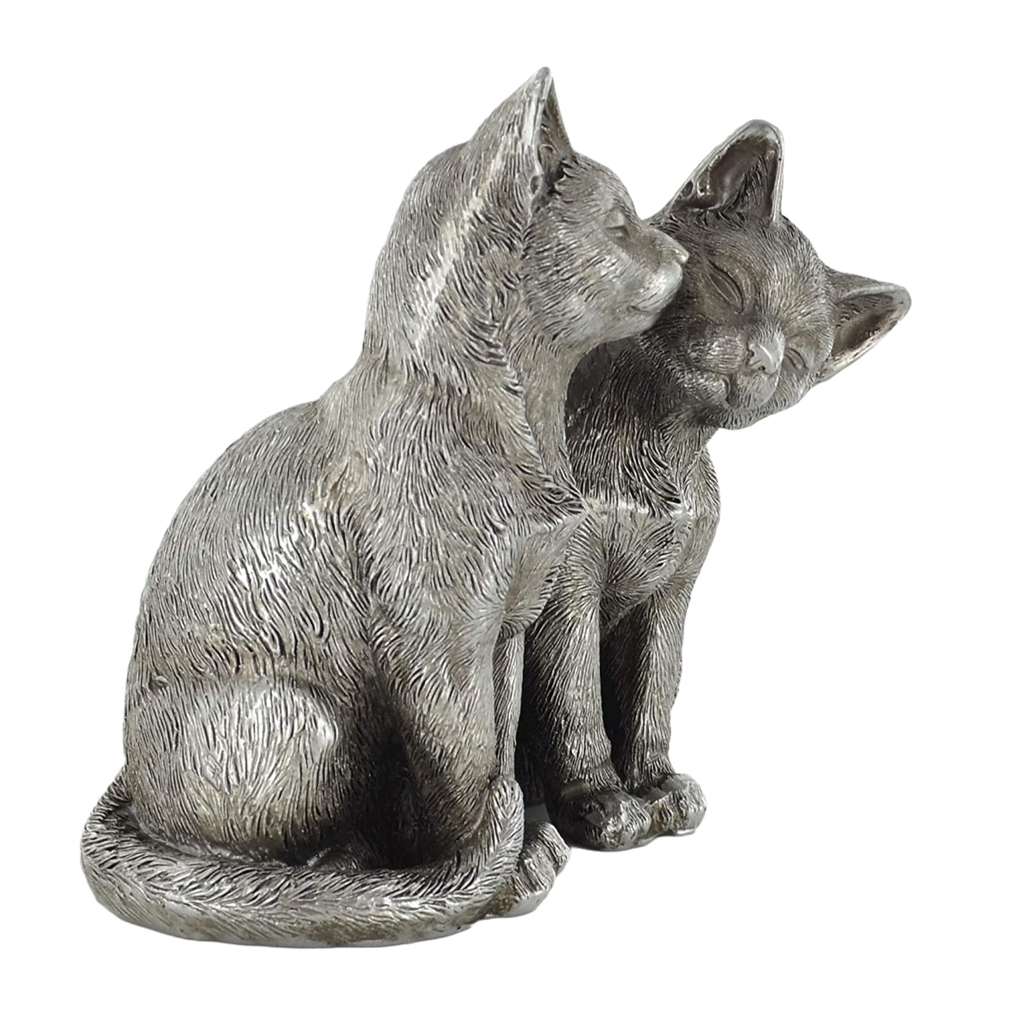 Pair Of Cats In Antique Silver Finish