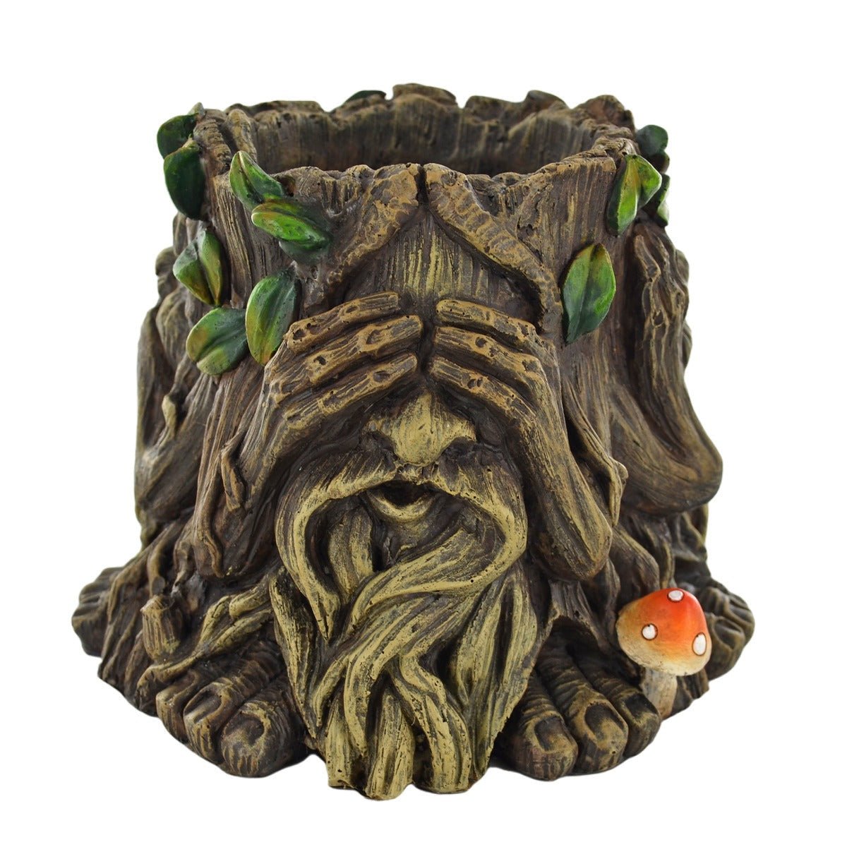 Tree Ent Plant Pot Holder Hear No, See No, Speak No Evil Decorative Planter