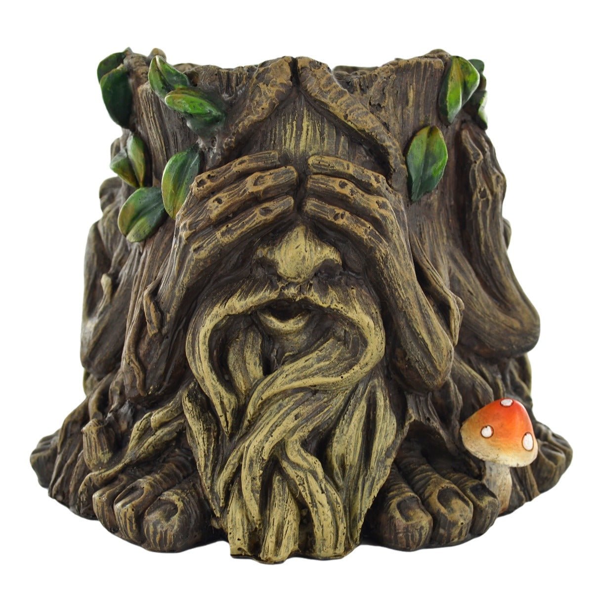 Tree Ent Plant Pot Holder Hear No, See No, Speak No Evil Decorative Planter