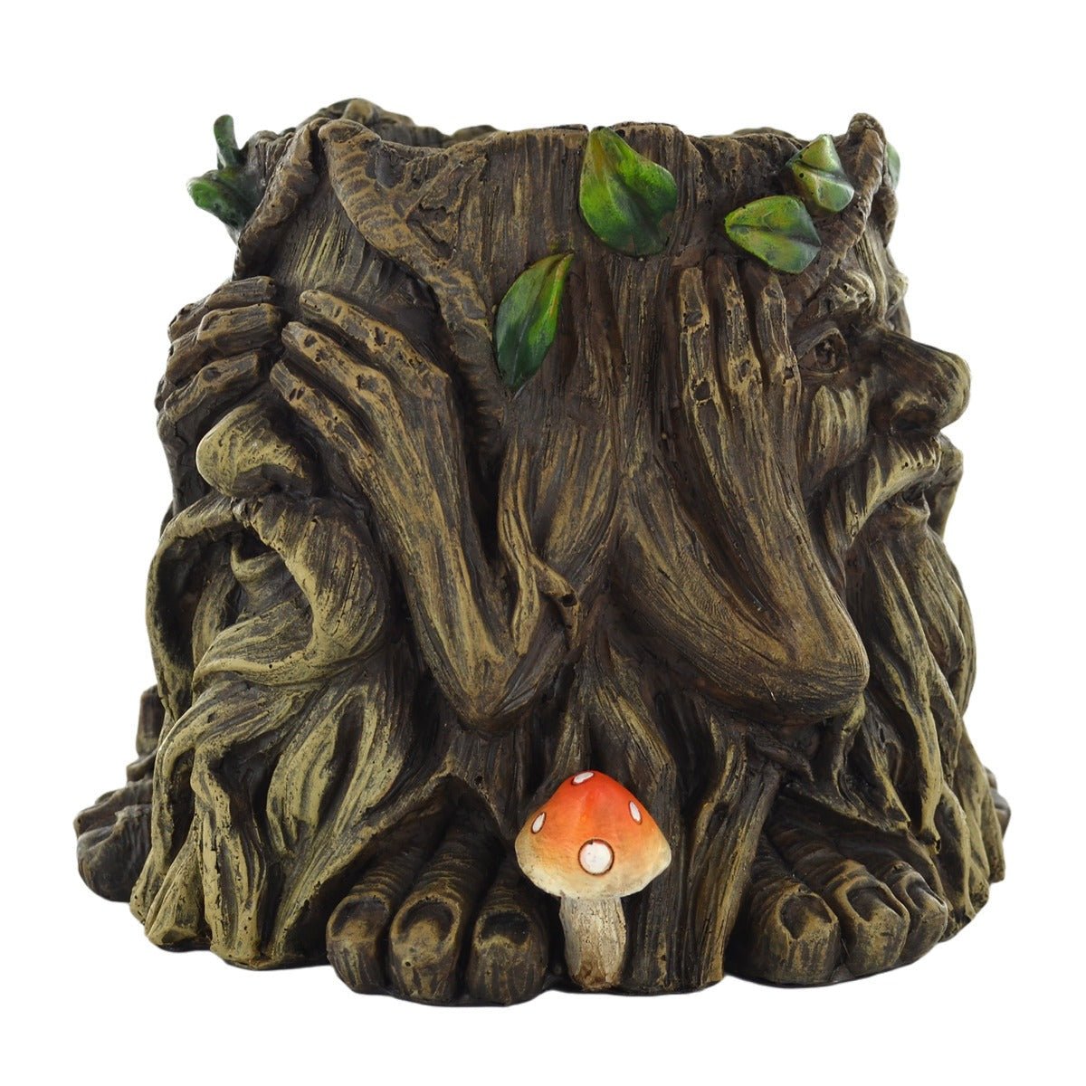 Tree Ent Plant Pot Holder Hear No, See No, Speak No Evil Decorative Planter - Present Days