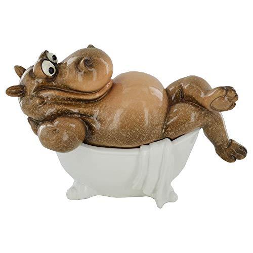 Comical Hippo In The Bath Novelty Resin Figure