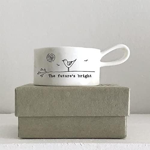 Porcelain The Future's Bright Handled Tea Light Holder By East of India