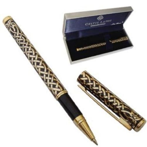 Celtic Bird Design Gold Metal Rollerball Pen