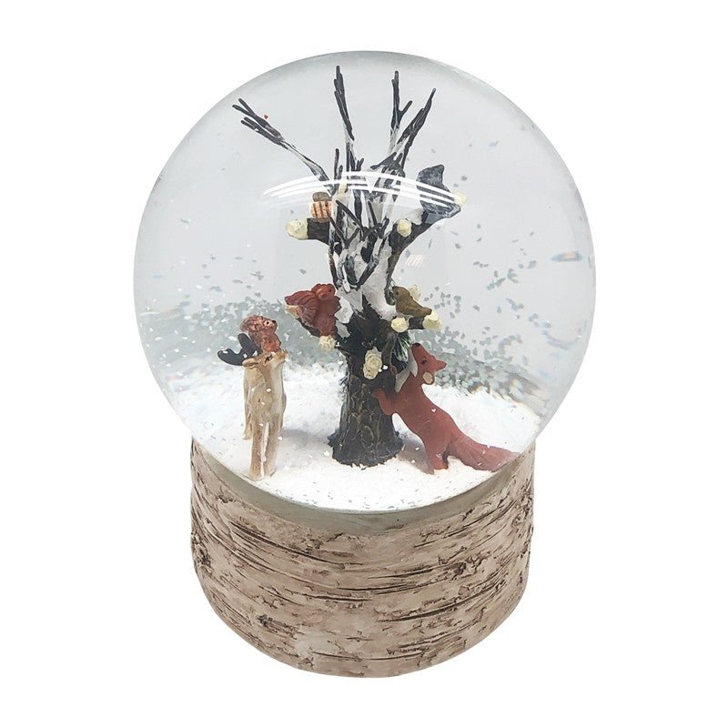 Woodland Animal Scene Musical Snow Globe Plays Jingle Bells