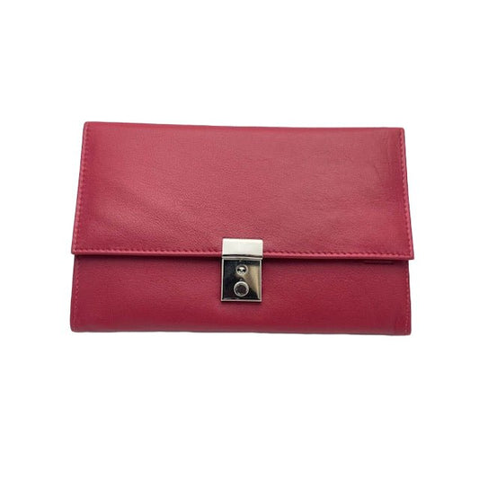 Leather Lockable Travel Wallet & Passport Holder In Red
