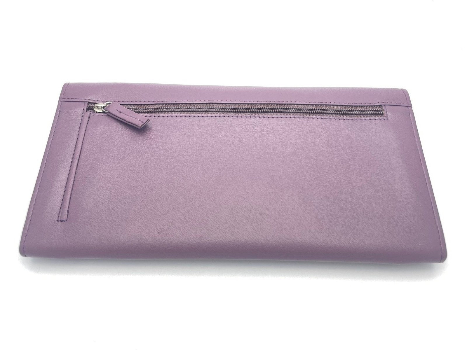 Leather Travel Wallet & Passport Holder Family Traveller In Grape - Dark Purple