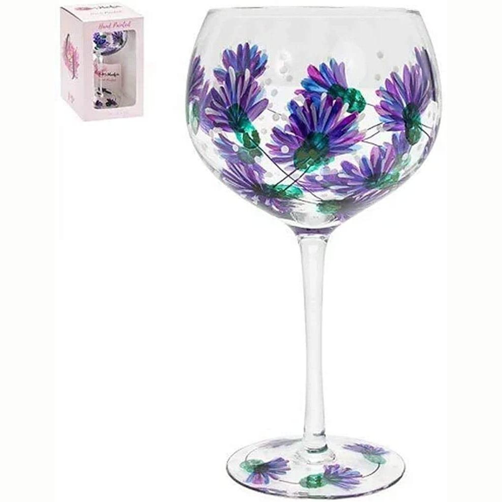 Lynsey Johnstone Handpainted Thistle Gin Glass