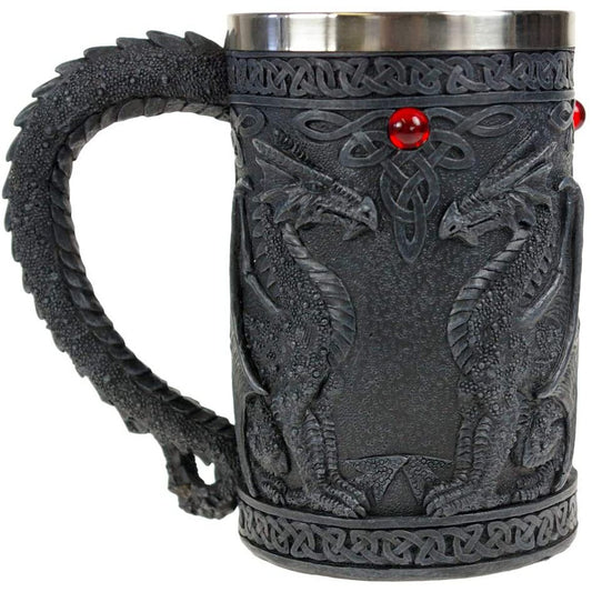 Black Celtic Dragon Wing Tankard Mug By Nemesis Now