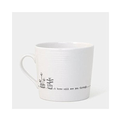 East of India Wobbly Porcelain Mug A Brew Will See You Through