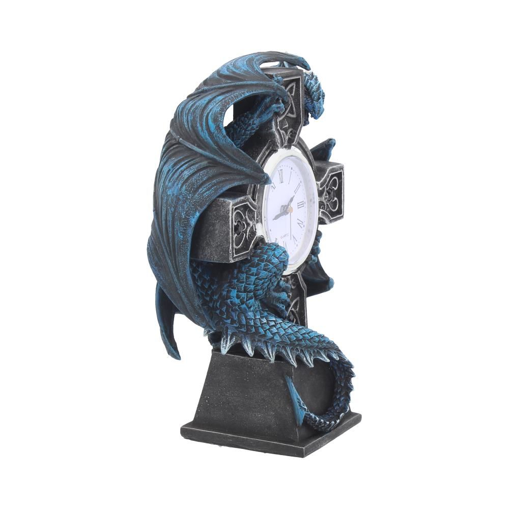 Draco Blue Dragon Clock 17.8cm By Anne Stokes