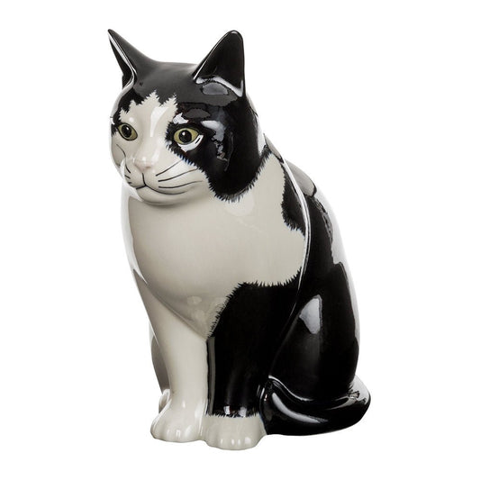 Barney Black & White Cat Large Flower Vase