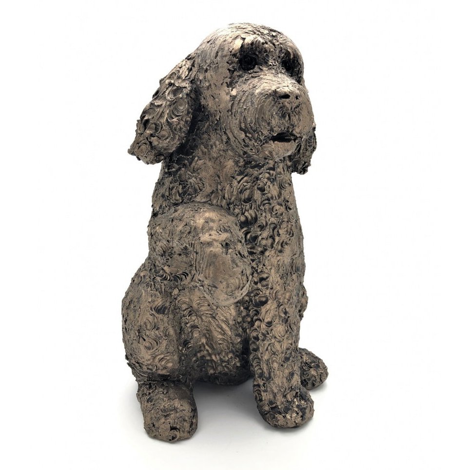 Frith Cockapoo Clover With Paw Up Figure In Cold Cast Bronze Made In UK