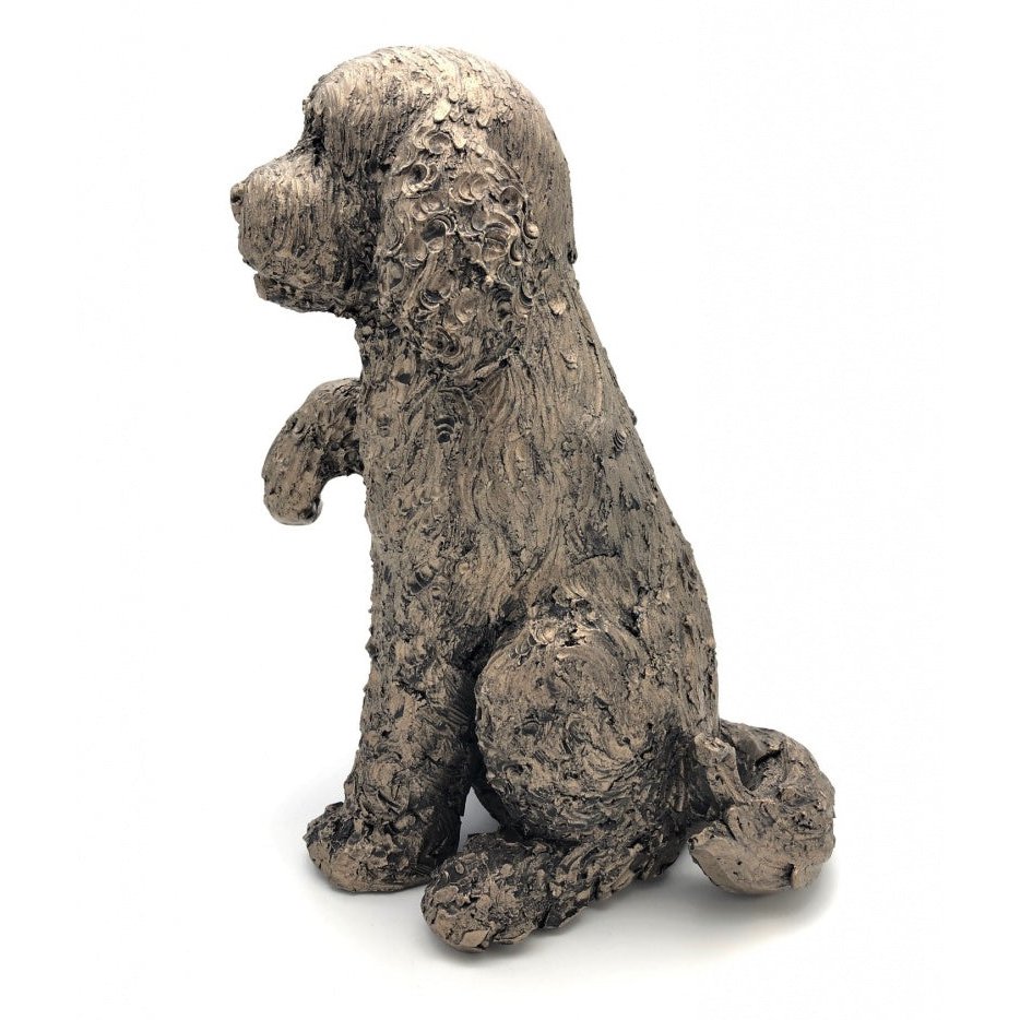Frith Cockapoo Clover With Paw Up Figure In Cold Cast Bronze Made In UK