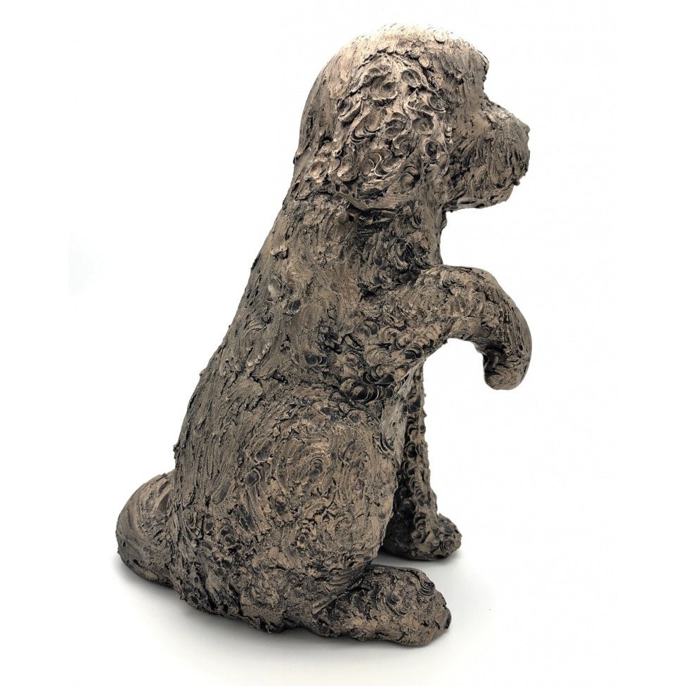 Frith Cockapoo Clover With Paw Up Figure In Cold Cast Bronze Made In UK