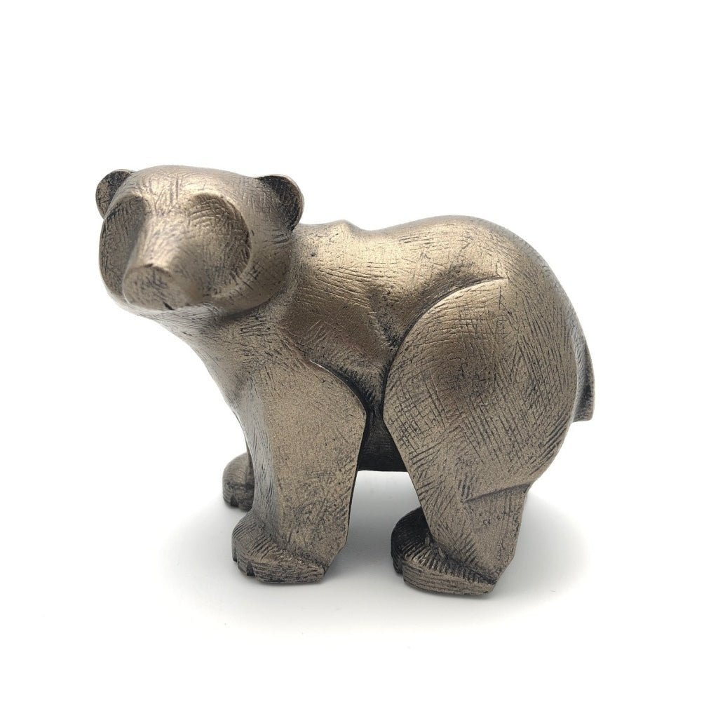 Frith Polar Bear Cub In Cold Cast Bronze Art Doco Style Made In UK