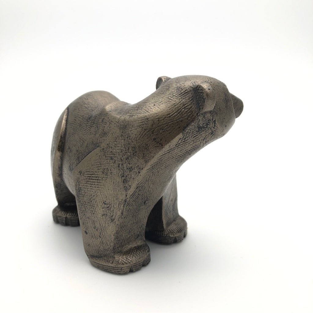 Frith Polar Bear Cub In Cold Cast Bronze Art Doco Style Made In UK