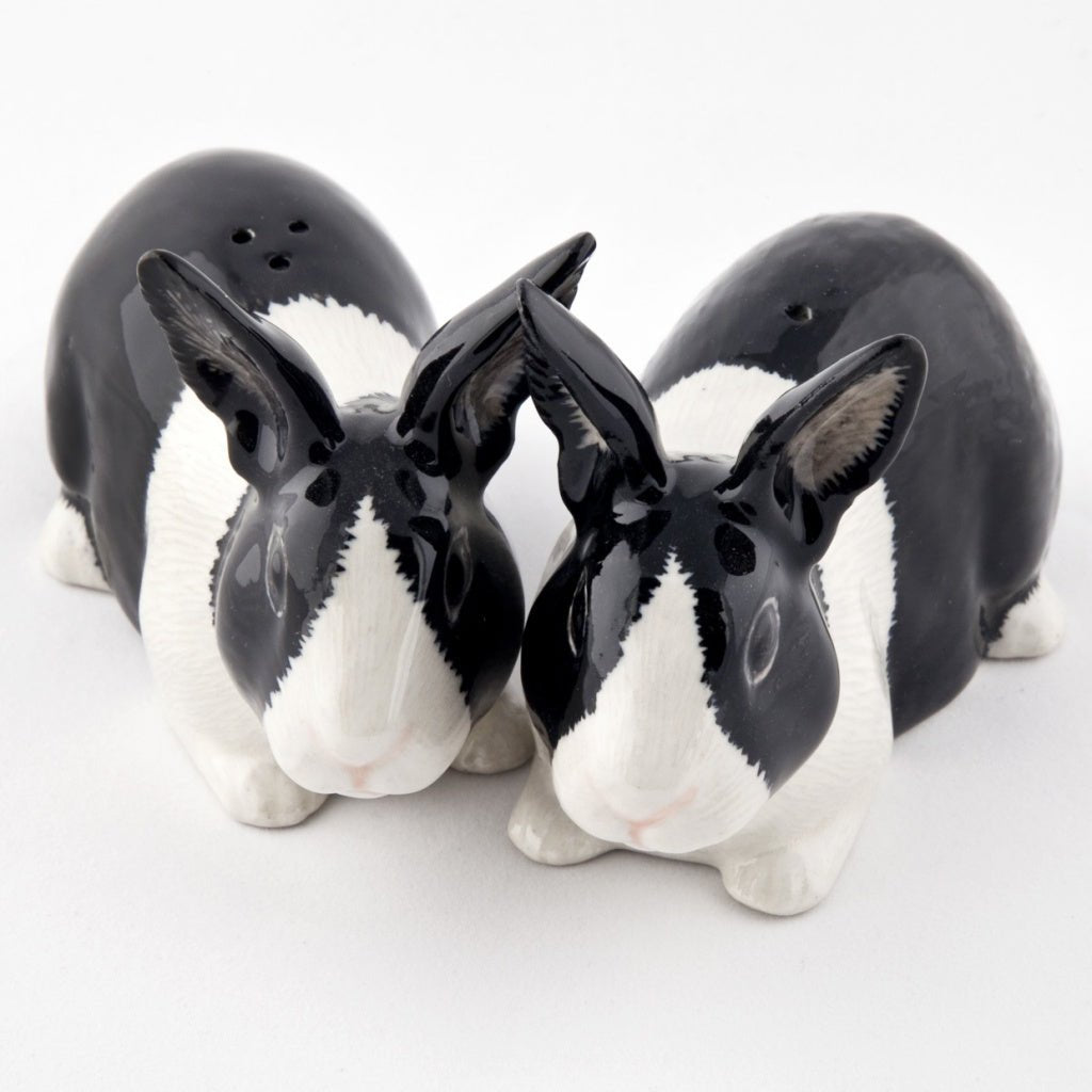 Black & White Dutch Rabbit Salt & Pepper Shakers