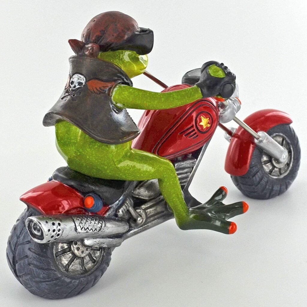 Comical Biker Frog Small Resin Figurine