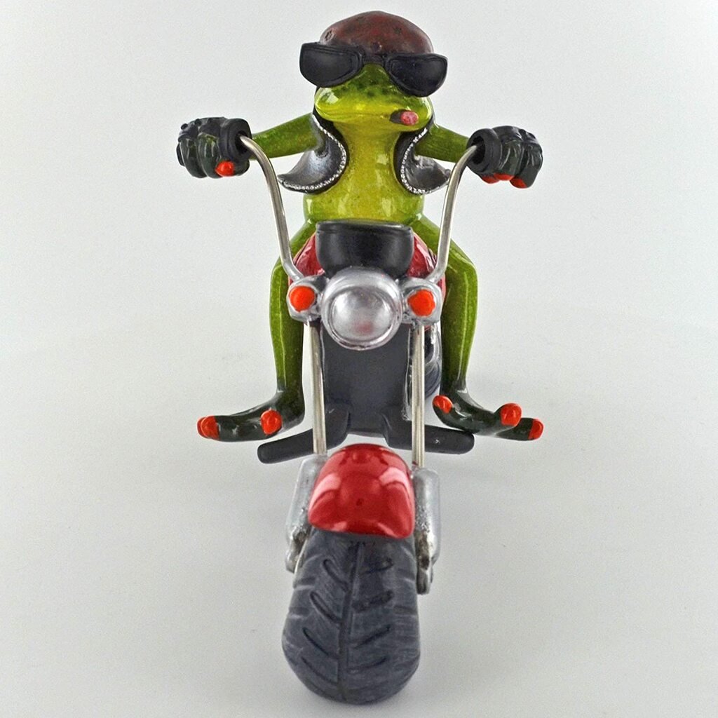 Comical Biker Frog Small Resin Figurine