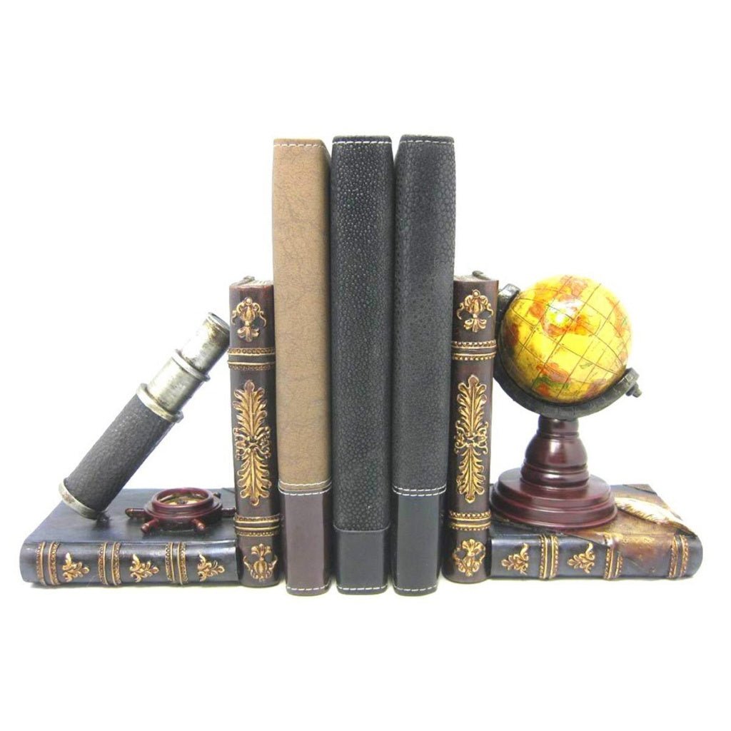 Globe and Telescope Shelf Tidy Bookends - Present Days
