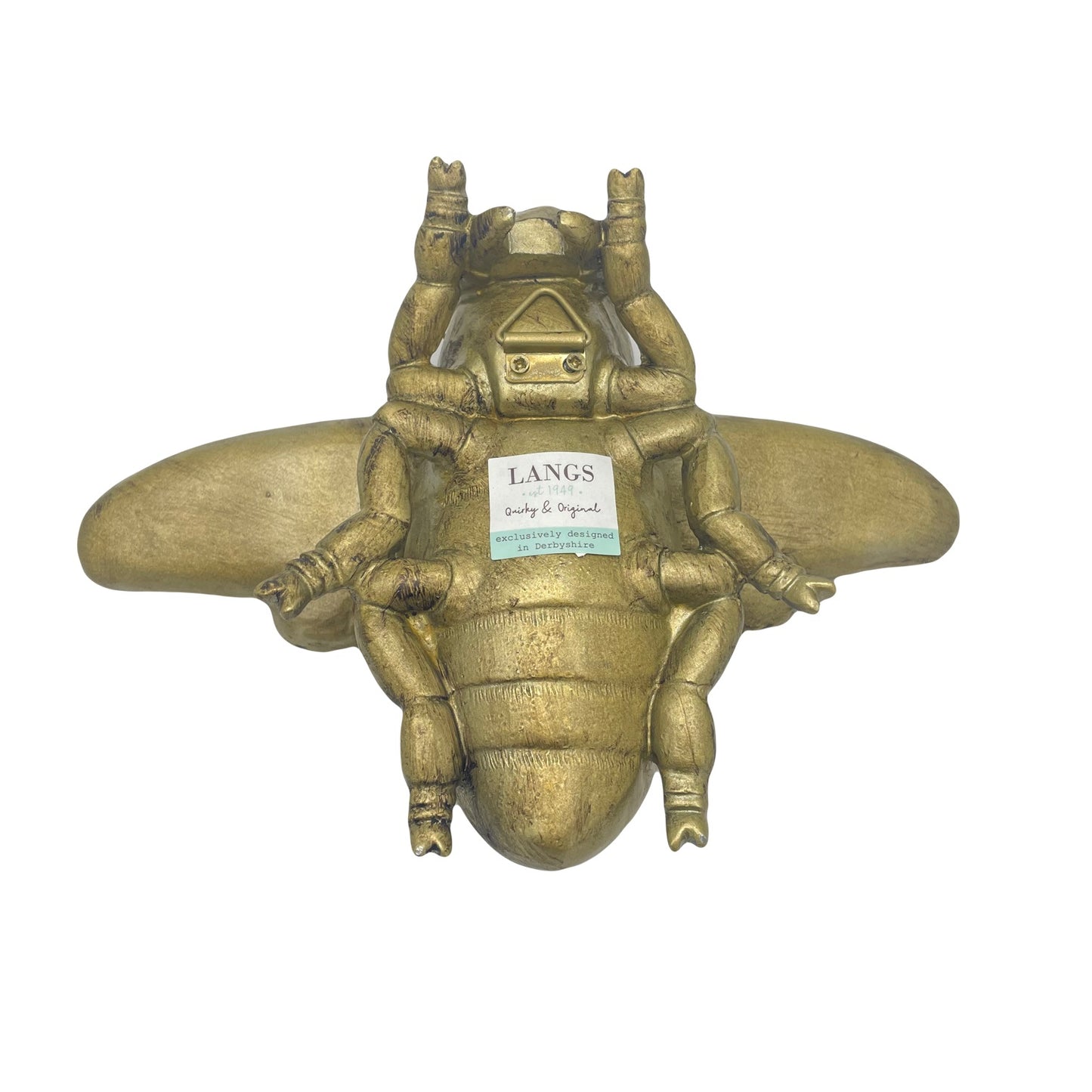 Gold Bee Hanging Or Free Standing Ornament 20 cm - Present Days