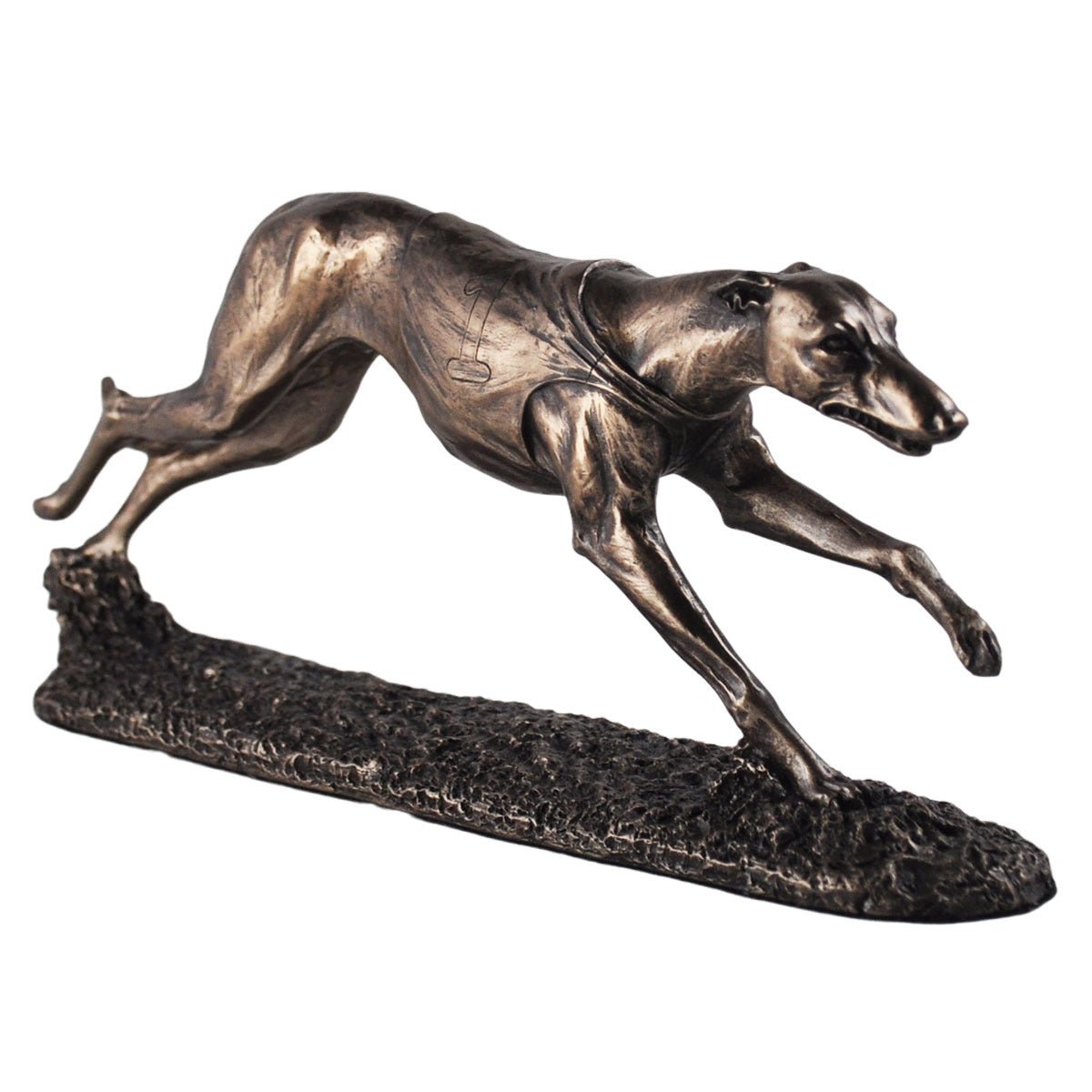Single Racing Greyhound Figure Cold Cast Bronze