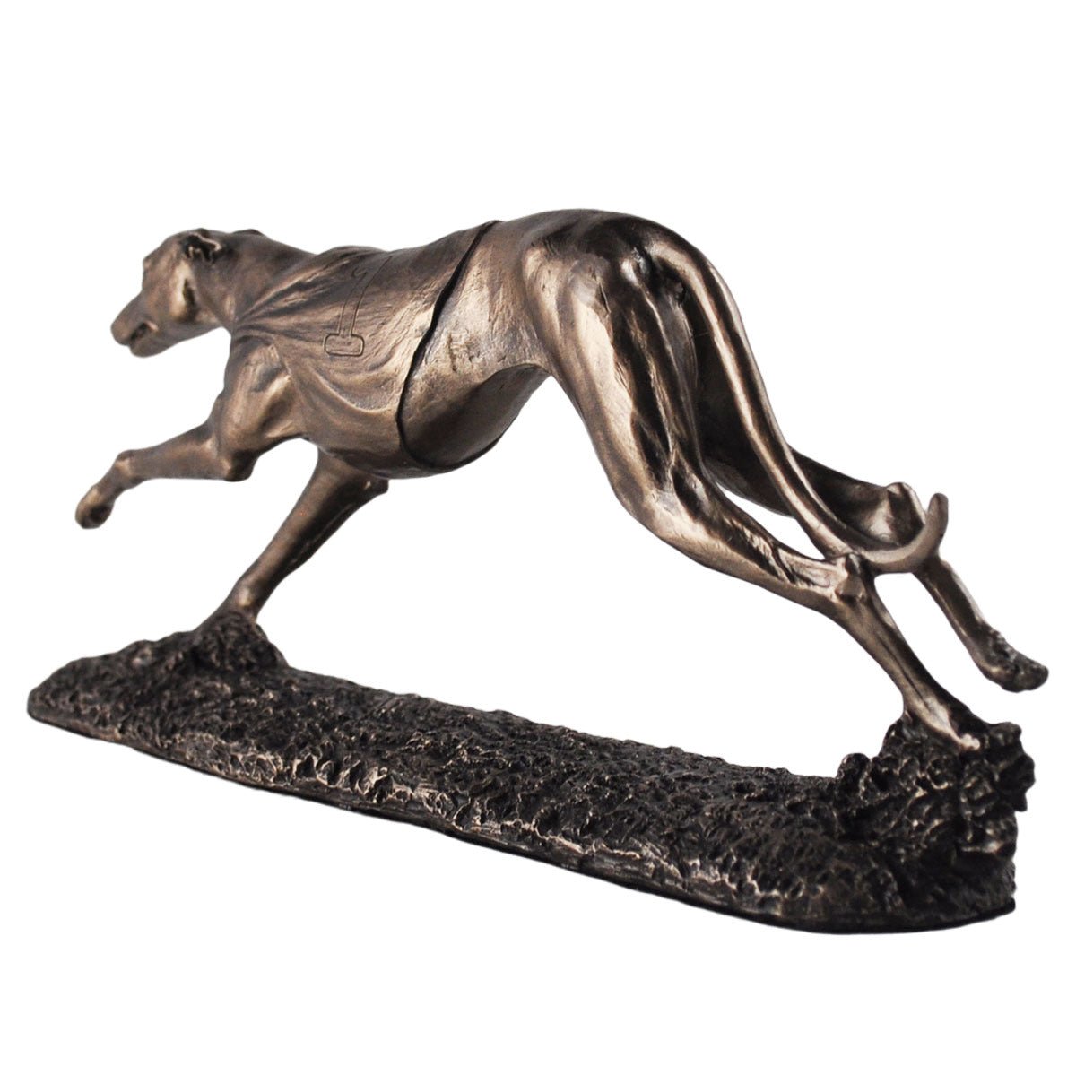 Single Racing Greyhound Figure Cold Cast Bronze