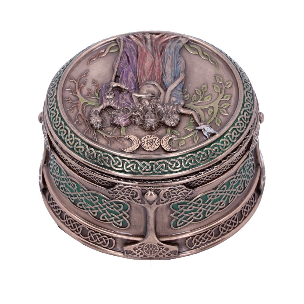 Maiden, Mother & Crone Triple Moon Pagan Trinket Box 9.5 cm