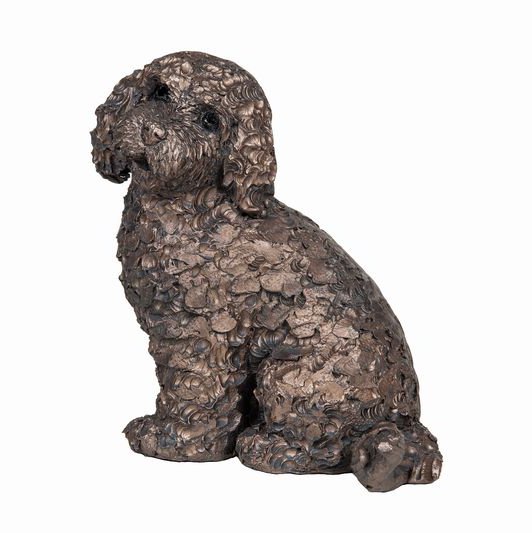 Frith - Jasper Sitting Cockapoo Dog Sculpture By Adrian Tinsley