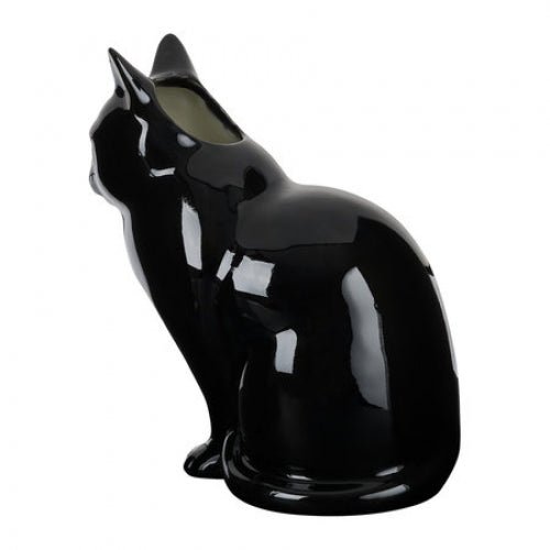 Lucky Black Cat Large Flower Vase