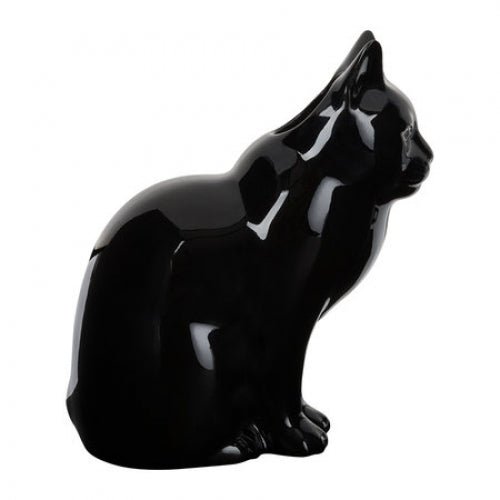 Lucky Black Cat Large Flower Vase