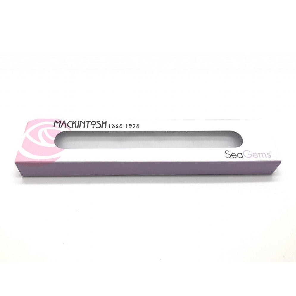 Slimline Ballpoint Pen Mackintosh Rose & Stem Design In Pearl Pink