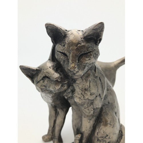 Frith - Making Friends Double Cat Sculpture By Paul Jenkins
