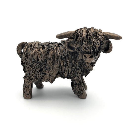 Frith Miniature Highland Bull Standing Malcolm, Cold Cast Bronze Made In UK