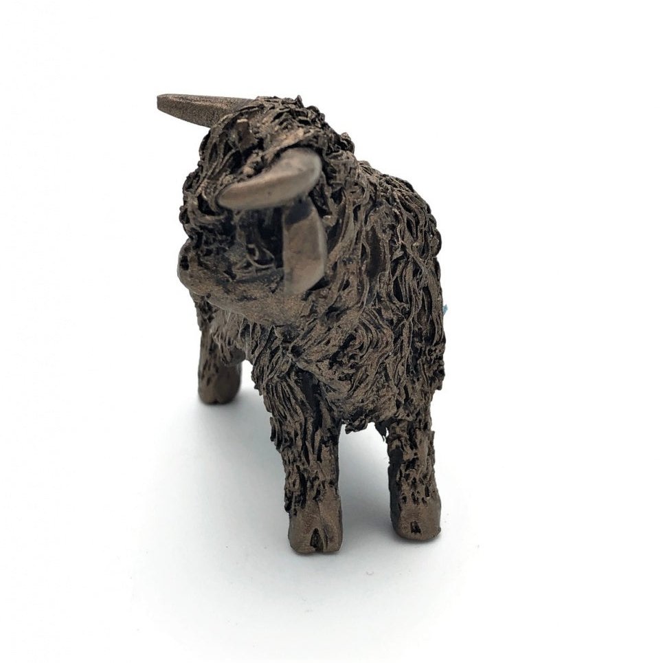 Frith Miniature Highland Bull Standing Malcolm, Cold Cast Bronze Made In UK