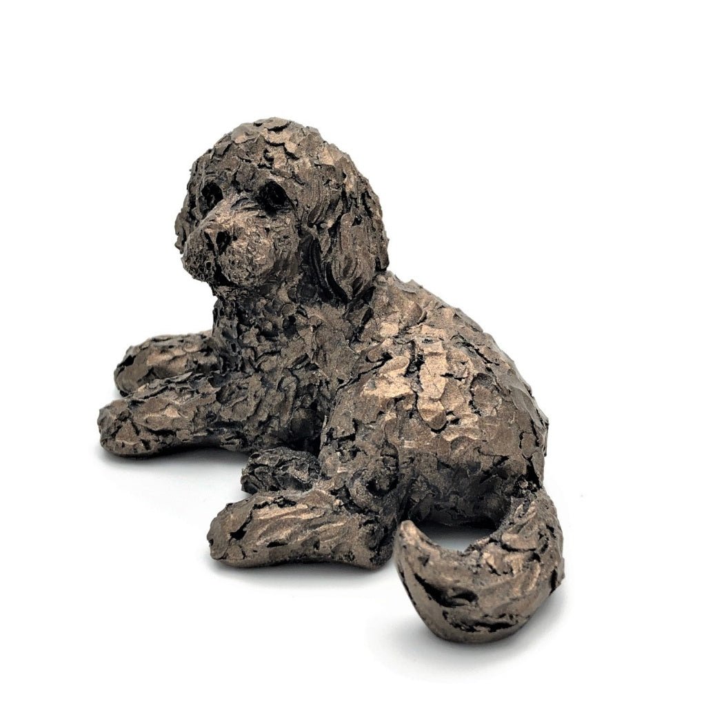 Frith Miniature Cockapoo Laying Down Pickwick In Cold Cast Bronze Made In UK