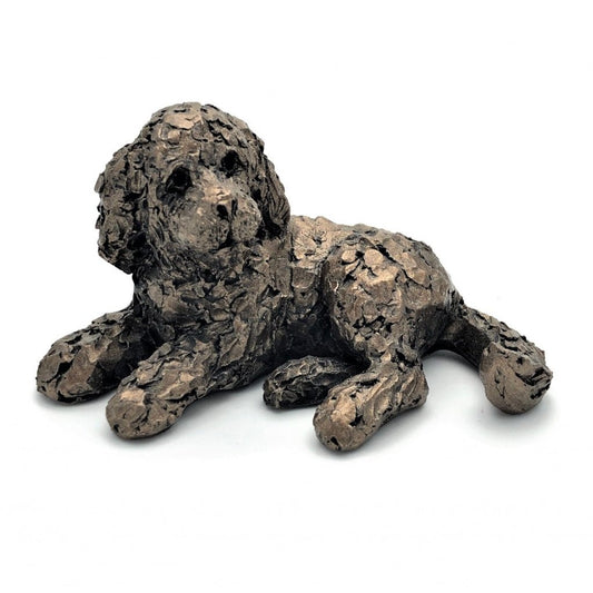 Frith Miniature Cockapoo Laying Down Pickwick In Cold Cast Bronze Made In UK