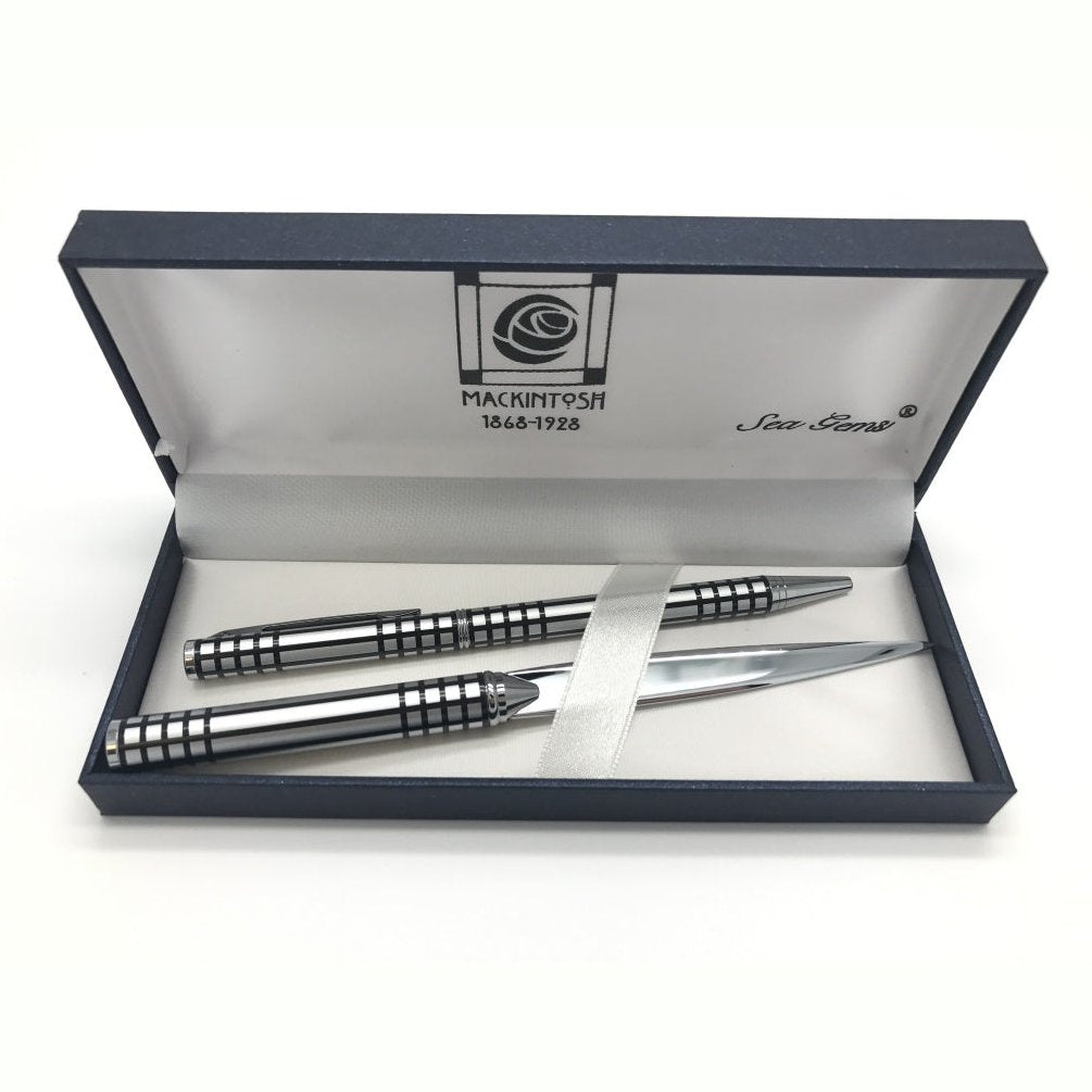 Pen & Letter Opener Gift Set Mackintosh Lattice Design