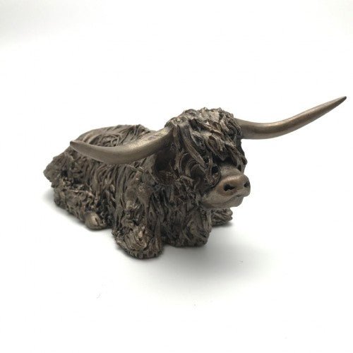 Frith - Highland Cow Sitting Sculpture By Veronica Ballan