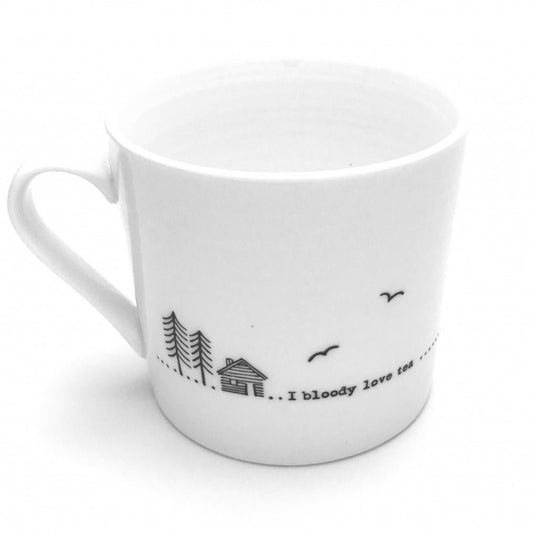 East of India Wobbly Porcelain Mug I Bloody Love Tea