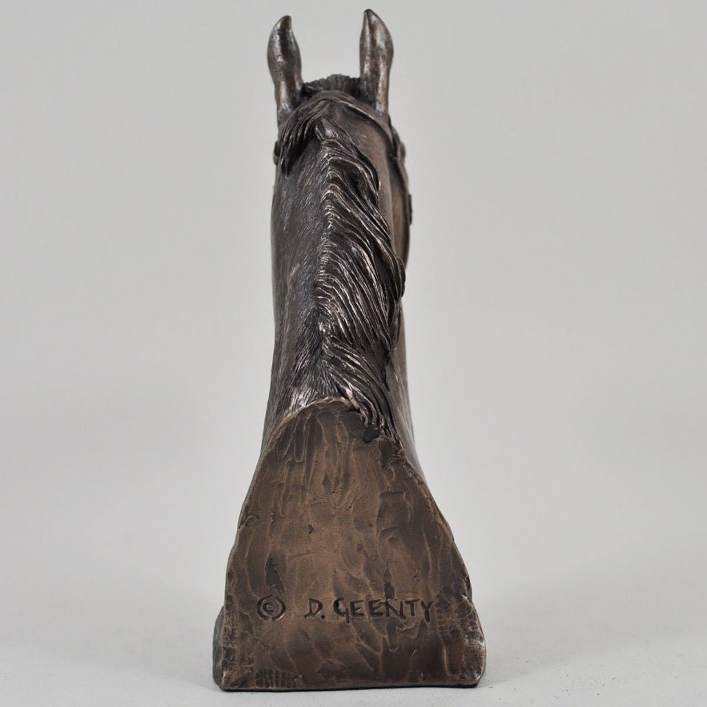 Horse Head Figure By David Geenty Signed Cold Cast Bronze Thoroughbred