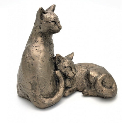 Frith Double Cat Sculpture Toby & Poppy By Paul Jenkins Made In UK