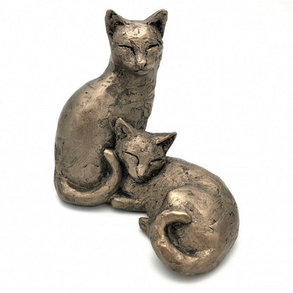 Frith Double Cat Sculpture Toby & Poppy By Paul Jenkins Made In UK