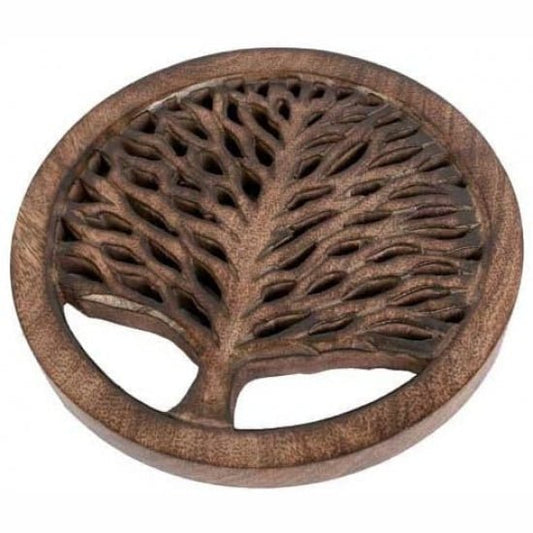 Mango Wood Tree of Life Trivet Fair Trade Product