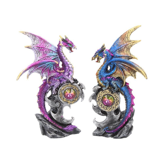 Realm Protectors Figurines Set of Two Dragon Gem Ornaments
