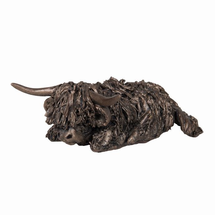 Frith - Morag Miniature Highland Cow Sitting Sculpture By Veronica Ballan