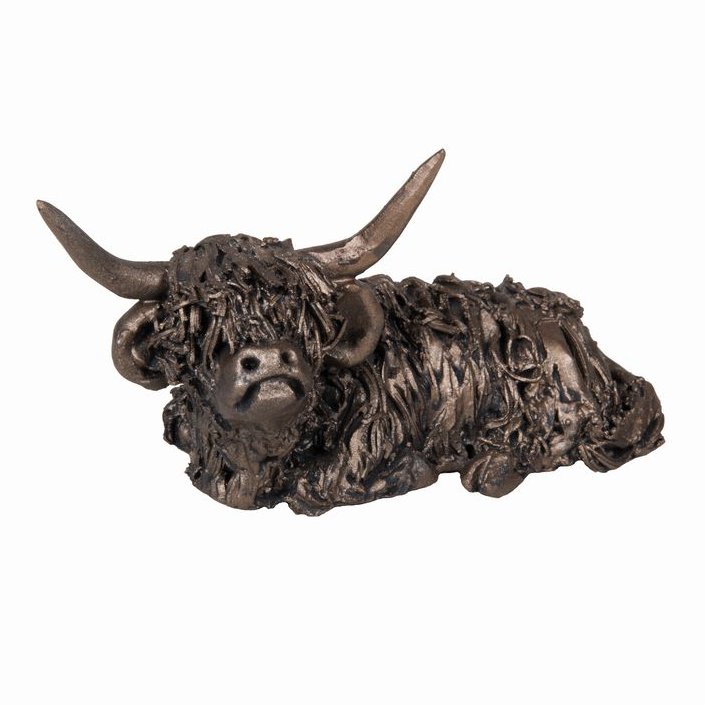 Frith - Dougal Miniature Highland Cow Sitting Sculpture By Veronica Ballan