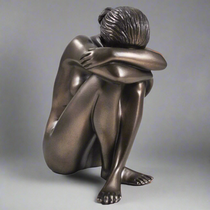 Peace Figure Lady Sat At Peace Bronze Finish