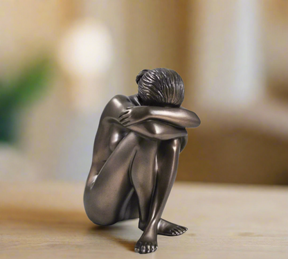Peace Figure Lady Sat At Peace Bronze Finish